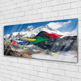Üvegkép falra hegyi táj 120x60cm