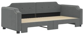 sötétszürke kihúzható szövet heverő 100 x 200 cm