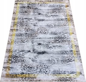 Csúszásgátló Szőnyeg 160x220 Étkező Nappaliba Szürke Barna Sárga