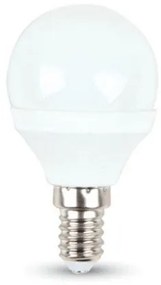 LED lámpa , égő , kis gömb , E14 foglalat , 4.5 Watt , 180° , meleg fehér , SAMSUNG Chip , 5 év garancia