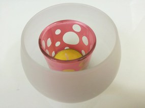 Lámpa Tealight melegítő gyertyatartó Kert rózsaszín Kör