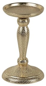 Nyomott mintás fém gyertyatartó, pezsgőarany színű, 17 cm