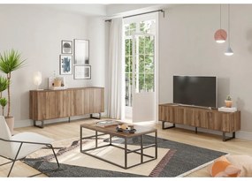 Natúr színű TV-állvány diófa dekorral 160x51 cm Laila – Marckeric