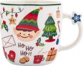 Téli porcelán bögre 400ml Karácsonyi manó Ho ho ho 390 ml