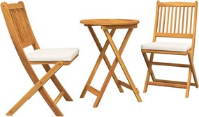 vidaXL Kert Bistro Készlet 3 pcs Barna Tömör Akácfa