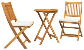 vidaXL Kert Bistro Készlet 3 pcs Barna Tömör Akácfa