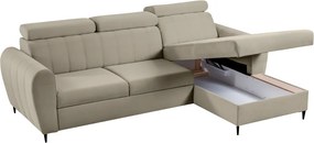 Kinyitható ülőgarnitúra, bézs, jobbos, KORIO