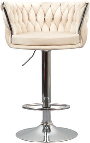 Design bárszék, bézs Velvet szövet/króm, BRIN