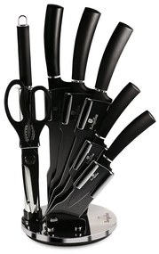 Matt fekete 8 részes rozsdamentes acél késkészlet akril állvánnyal Berlinger Haus Matte Black