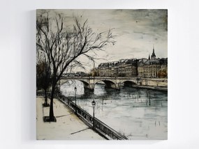 Poszter Város Párizs Folyó Hidak Építészet Kilátás 40x40