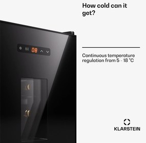 Klarstein Silent Vino 16 Uno, Borhűtő, 1 zóna / 16 palack