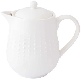 Modern porcelán domború cseppmintás fehér teáskanna Drops