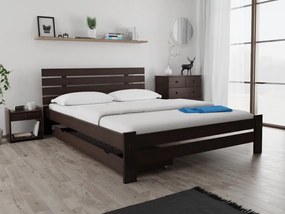PARIS magasított ágy 140x200 cm, diófa Ágyrács: Lamellás ágyrács, Matrac: Matrac nélkül
