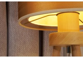 Duolla - Asztali lámpa WOOD BOHO 1xE27/15W/230V átm. 25 cm réz/barna/bézs