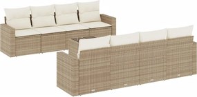 vidaXL 9 részes bézs polyrattan kerti ülőgarnitúra párnákkal
