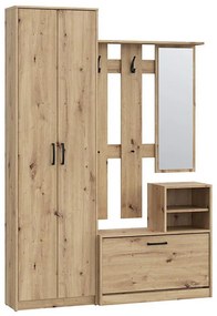 KAVI előszobafal tükörrel, artisan tölgy