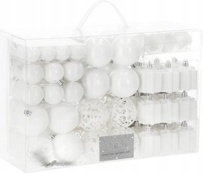 Karácsonyfadísz Törhetetlen Karácsonyfa Szett XXL 101db-os Fehér Csúcs Spicc