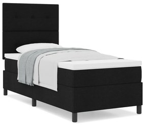Box Spring Ágy Matraccal Fekete 90x200 cm Szövet