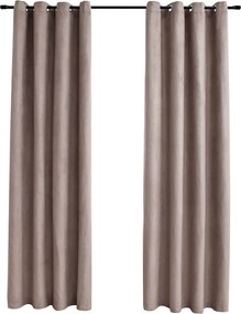 vidaXL 2 db tópszínű sötétítőfüggöny fémgyűrűkkel 140 x 175 cm