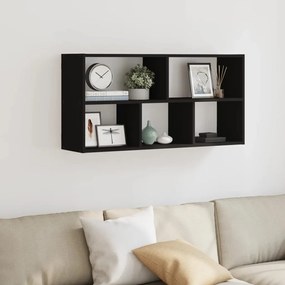 fekete szerelt fa fali polc 100 x 25 x 50 cm