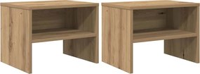 vidaXL Éjjeliszekrény 2 pcs kézműves tölgy 40 x 40 x 30 cm Faanyag