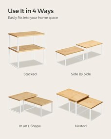 Konyhai tároló polc szett, 4 darab, egymásra rakható, bézs