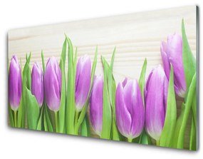 Üvegkép Tulipán virágok természet 100x50 cm