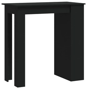 Fekete szerelt fa bárasztal tárolórekesszel 102 x 50 x 103,5 cm