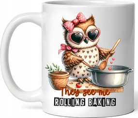 Látványos Bögre Aranyos Bagoly Főz Kerámia Doboz 330ml