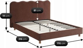 Ágy 160x200 cm méretben, vörösesbarna színben IZMIR