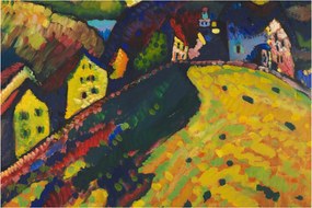 Kép - Vasily Kandinsky, Houses at Murnau, reprodukciók (90x60 cm)