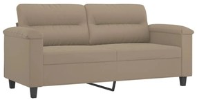 2 személyes tópszínű mikroszálas szövetkanapé párnákkal 140 cm