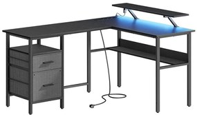 SOLEA-X háttérvilágításos íróasztal barna/fekete