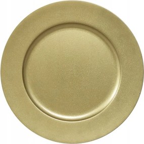 Műanyag Tányér Dekoratív Csillámos Arany 33cm