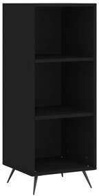 fekete szerelt fa polcos szekrény 34,5 x 32,5 x 90 cm