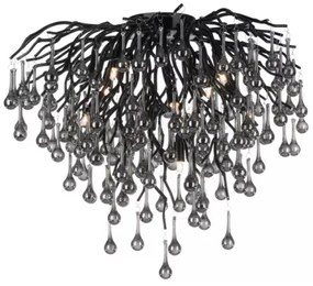 Paul Neuhaus 8091-18 - ICICLE felületre szerelhető csillár, 9xG9/40W/230V, átm. 50 cm, fekete