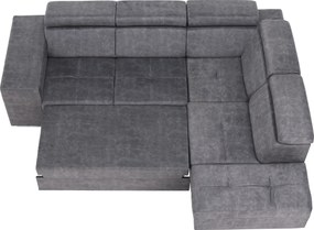 Ülőgarnitúra, szürke, jobbos, MALAGA