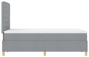 Box Spring Ágy matraccal és LED világosszürke 120x190 cm Szövet