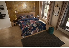 Sötétkék kétszemélyes-hosszabbított mikroszálas ágyneműhuzat 200x220 cm Jos – Good Morning