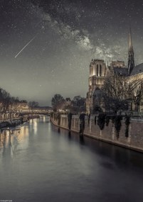 Poszter 21x29,7cm Notre-Dame de Paris éjszaka, Assaf Frank