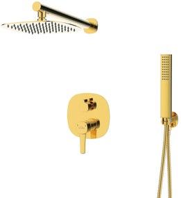 Invena Glamour Trend, rejtett zuhanygarnitúra esőfejjel 22x22 cm, arany fényes, BS-02-0K9-V
