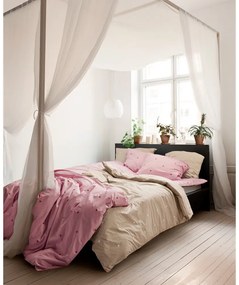 Rózsaszín egyszemélyes pamut-perkál ágyneműhuzat 140x200 cm Daisy – JUNA