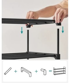 ALVORO cipőtároló fekete