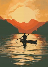 Poszter 39,5x55cm Evezés alkonyatkor