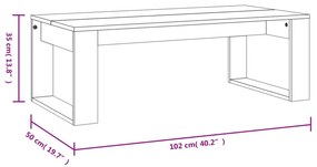 fekete szerelt fa dohányzóasztal 102 x 50 x 35 cm