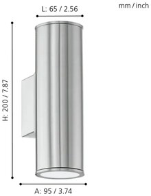 Eglo 33582 - RGBW LED kültéri dimmelhető lámpa RIGA 2xGU10/5W/230V IP44