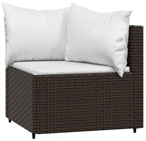 4 részes barna polyrattan kerti ülőgarnitúra párnákkal