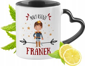 Fekete bögre szív alakú füllel Frank számára Ideális Ajándék