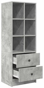 Magasfiú fiókkal Beton szürke 45.5 x 34 x 127 cm Faanyag