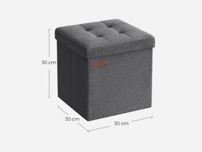 Összecsukható ülőke tárolóval COZY CUBE 30x30 cm, sötétszürke